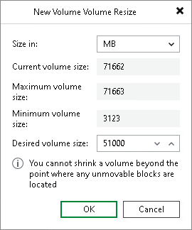 Resize Restored Volumes Step 5. Resize Restored Volumes