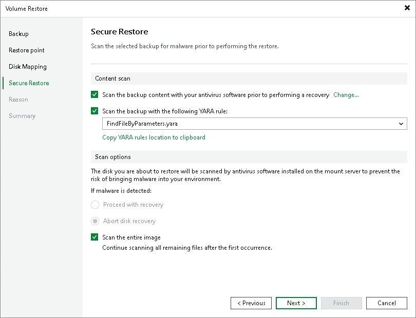 Step 6. Specify Secure Restore Settings