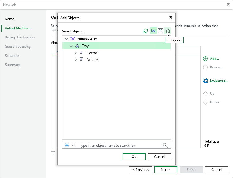 Choose Resources to Back up Step 3. Configure Backup Source Settings