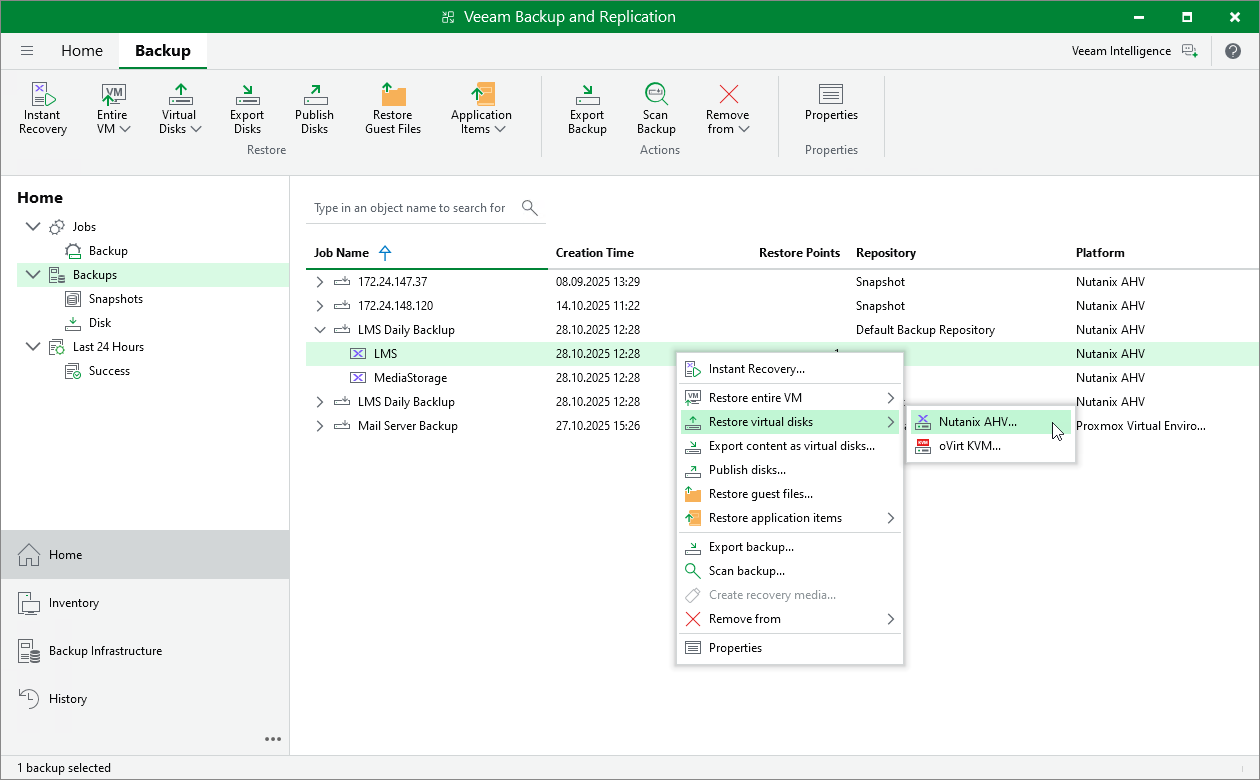 Launch Virtual Disk Restore Wizard