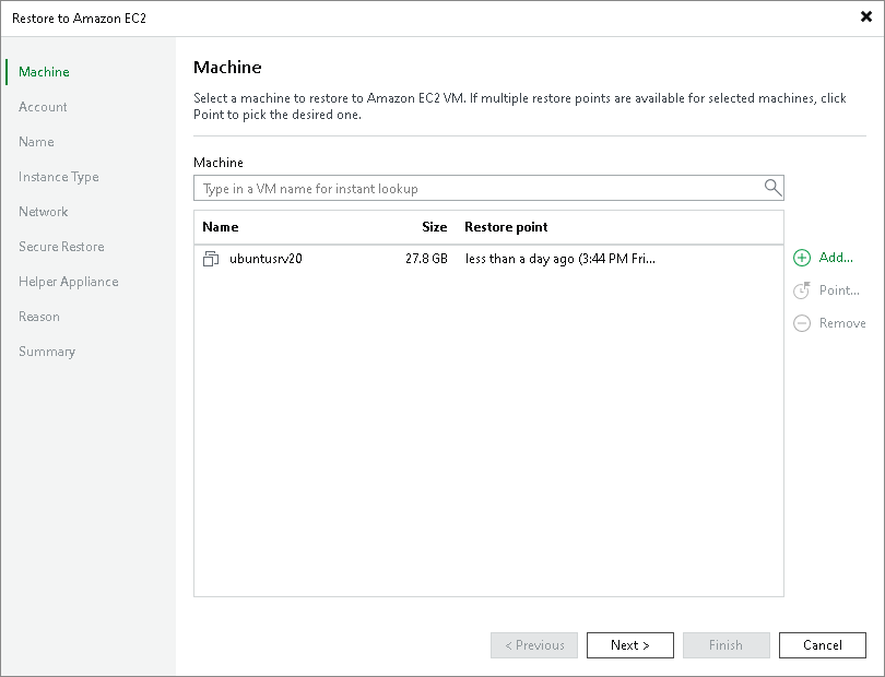 Step 2. Select Workloads and Restore Points