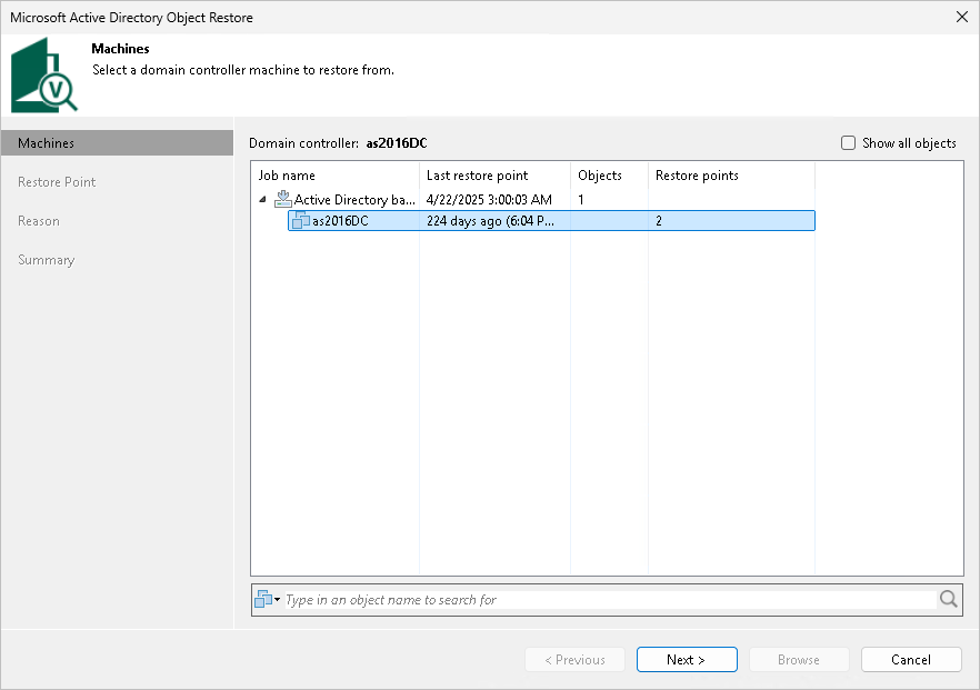 Step 2. Select Machine or Site
