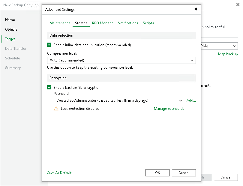 Storage Settings