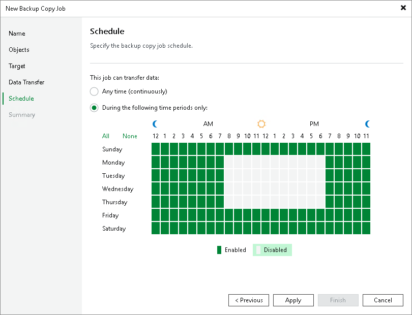 Step 9. Define Backup Copy Window