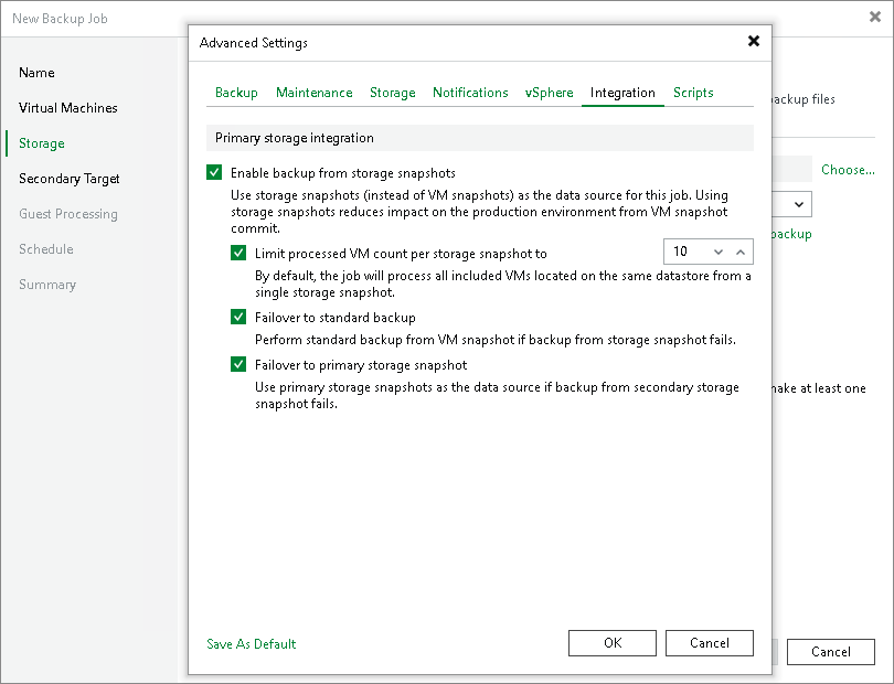 Backup from Secondary Storage Arrays