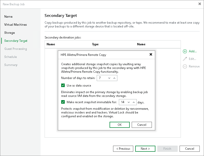 Configuring Backup from Snapshots on Secondary Storage Arrays