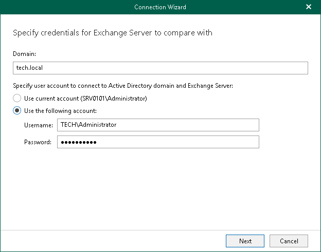 Step 1. Specify Domain and Credentials