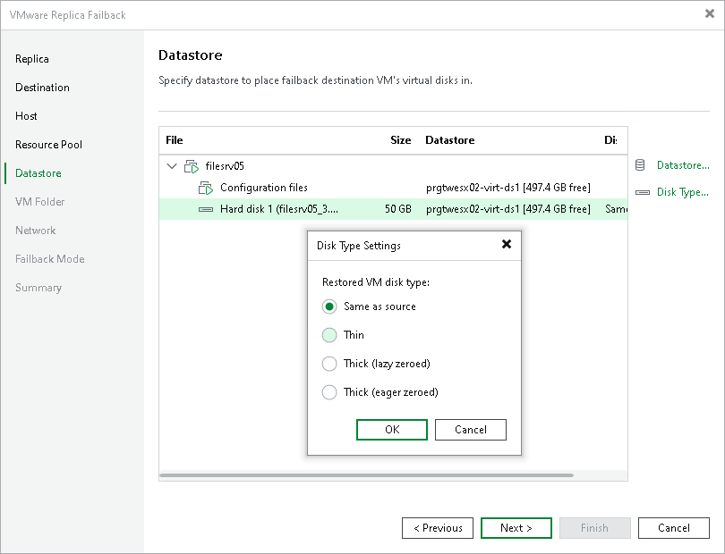 Step 6. Select Datastores