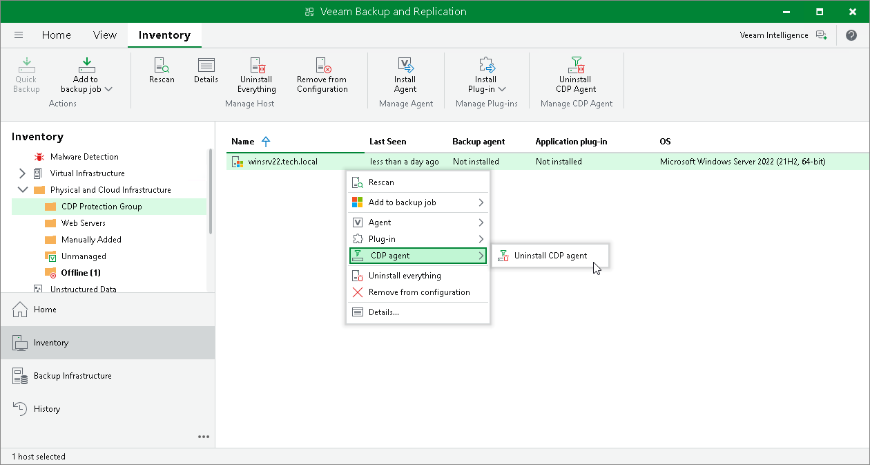 Uninstalling CDP Agent Service and Filter Driver