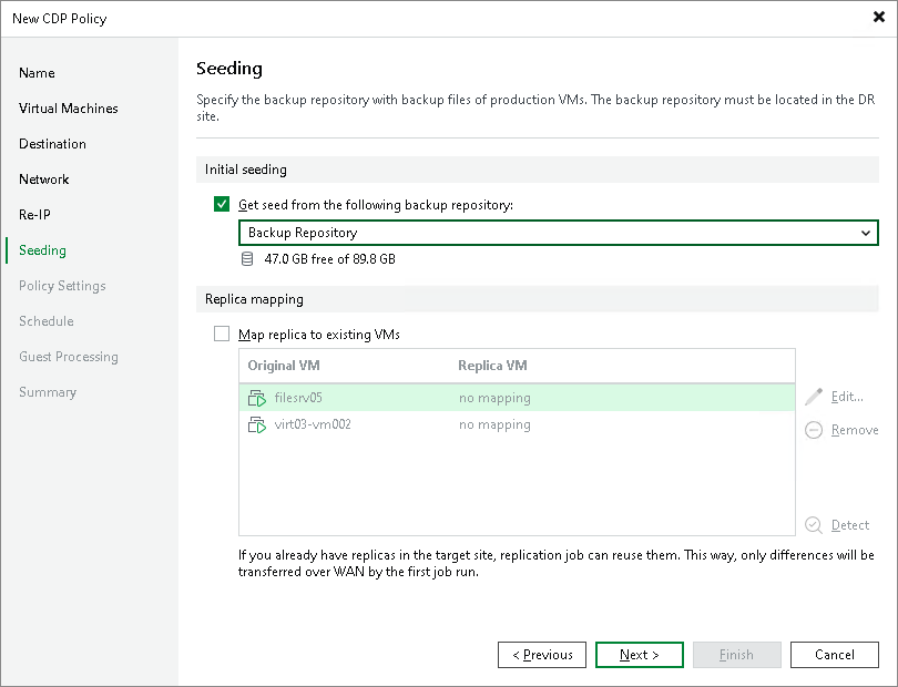 Configure seeding and mapping Step 9. Configure Seeding and Mapping
