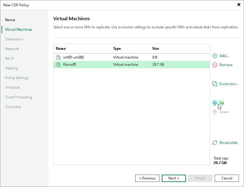 Step 5. Specify VM Processing Order