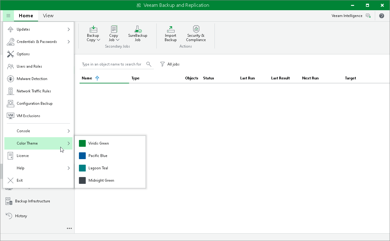 Changing Color Theme