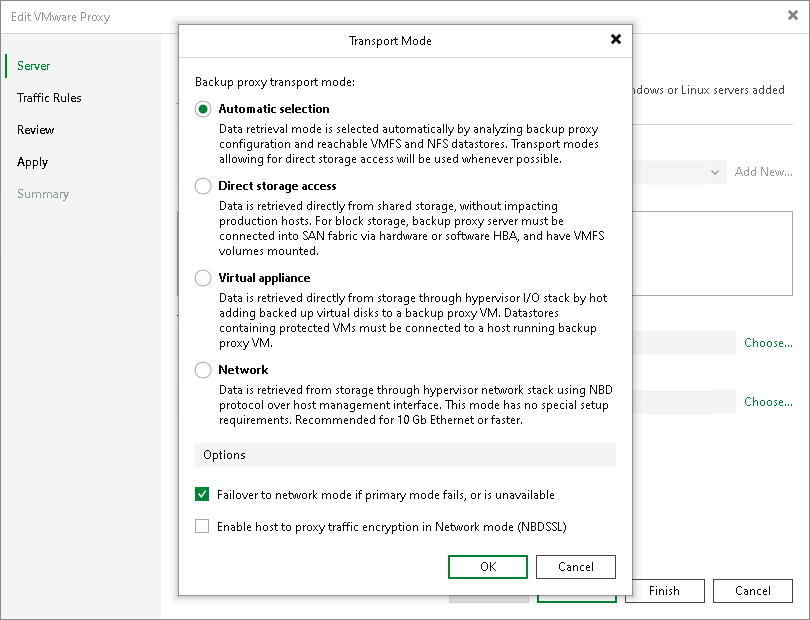 VMware Backup Proxy for Direct NFS Access Mode