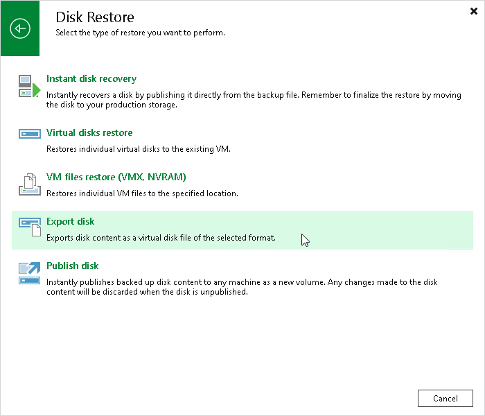 Step 1. Launch Export Disk Wizard