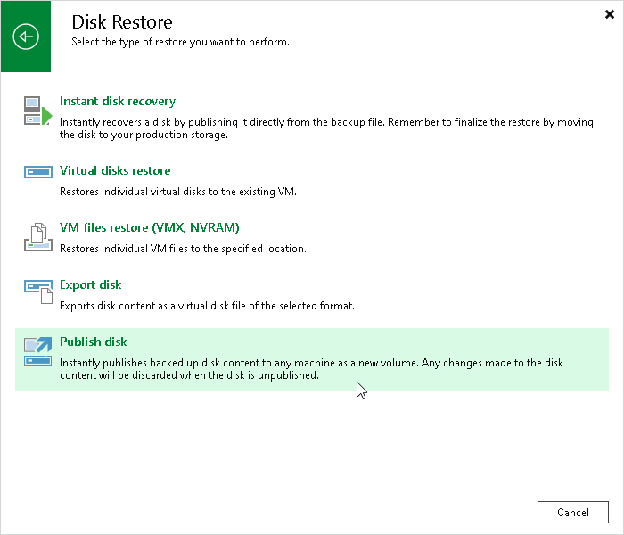 Launch disk publishing