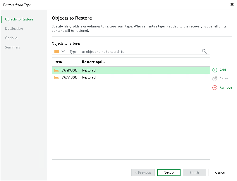Step 2. Choose Files to Restore