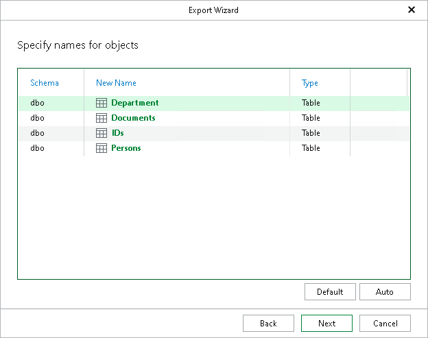 Step 5. Specify Names for Objects