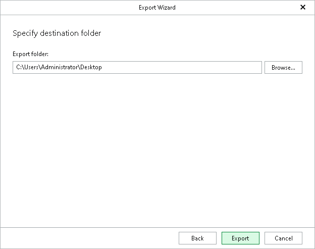 Step 6. Specify Export Location