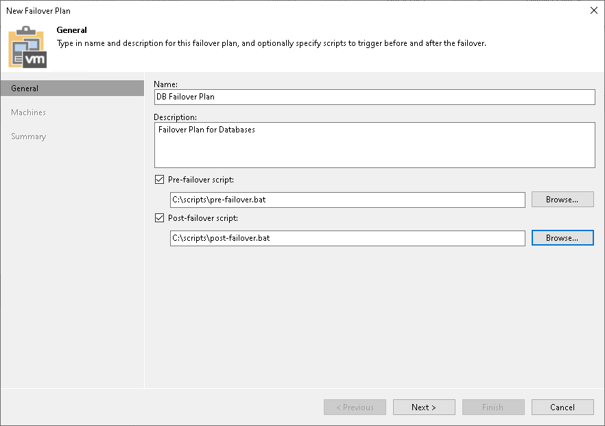 Step 2. Specify Failover Plan Name and Description