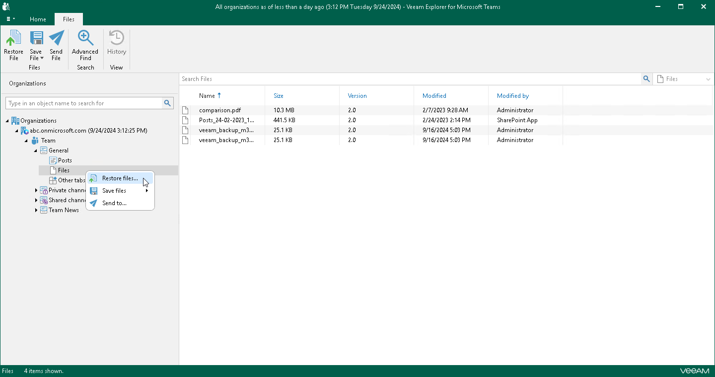 Restoring Files