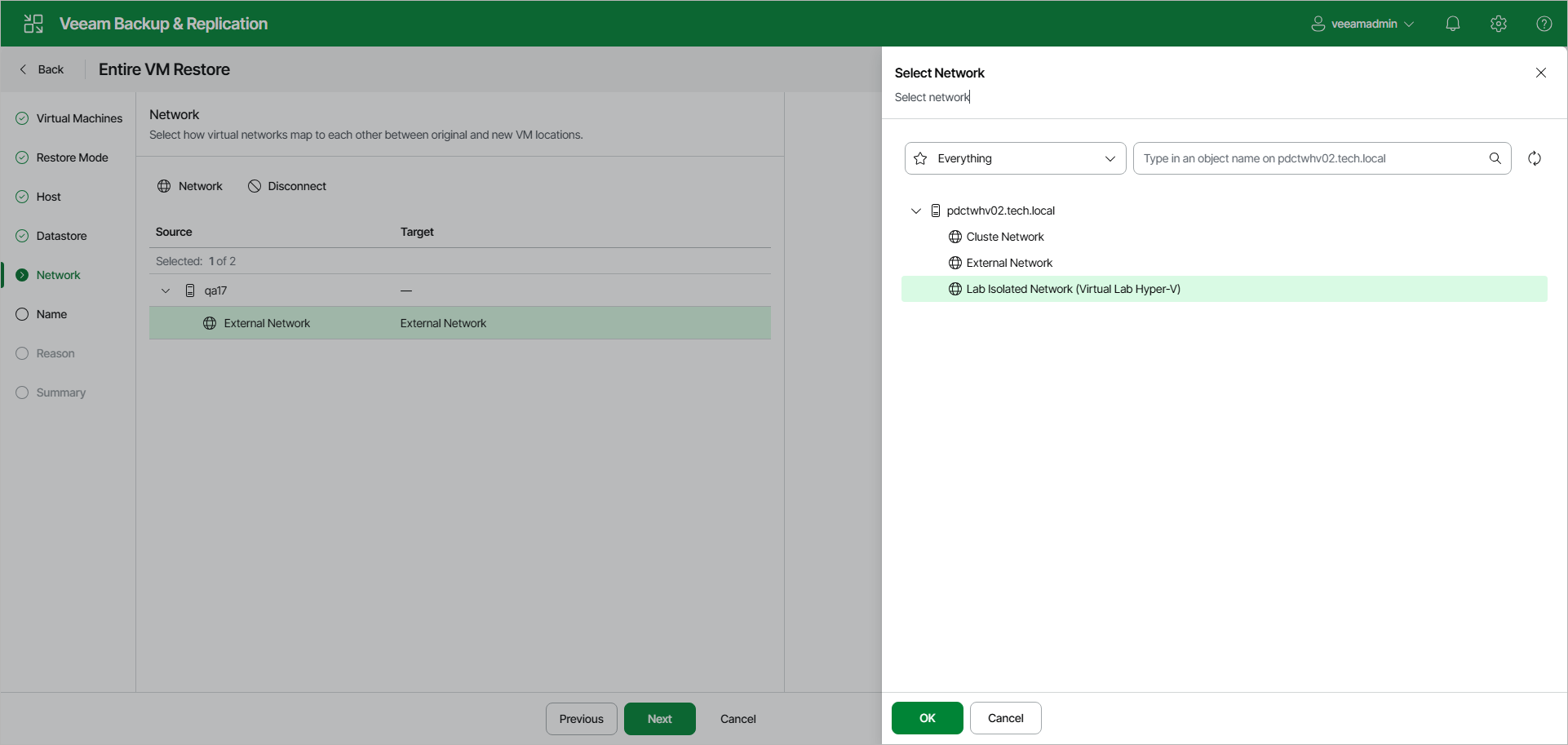 Configure Network Mapping - Web UI