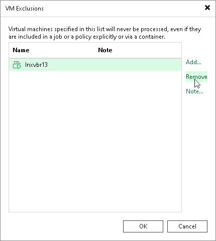 Exclude VMs globally