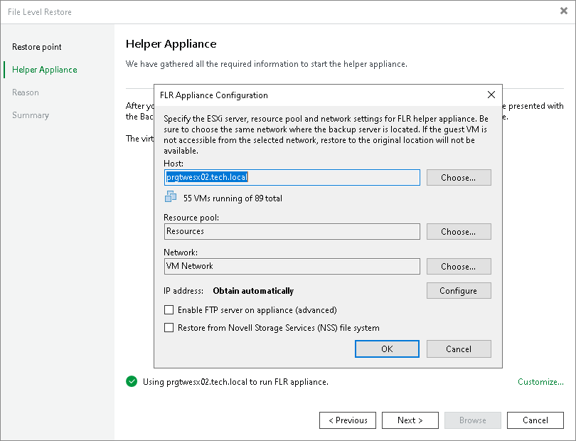 Step 5. Specify Location for Helper Appliance (2)