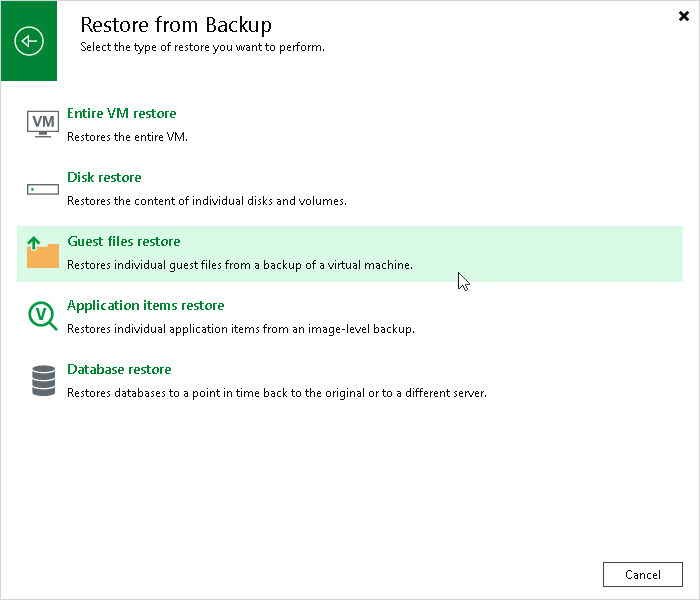 Step 1. Launch File Level Restore Wizard