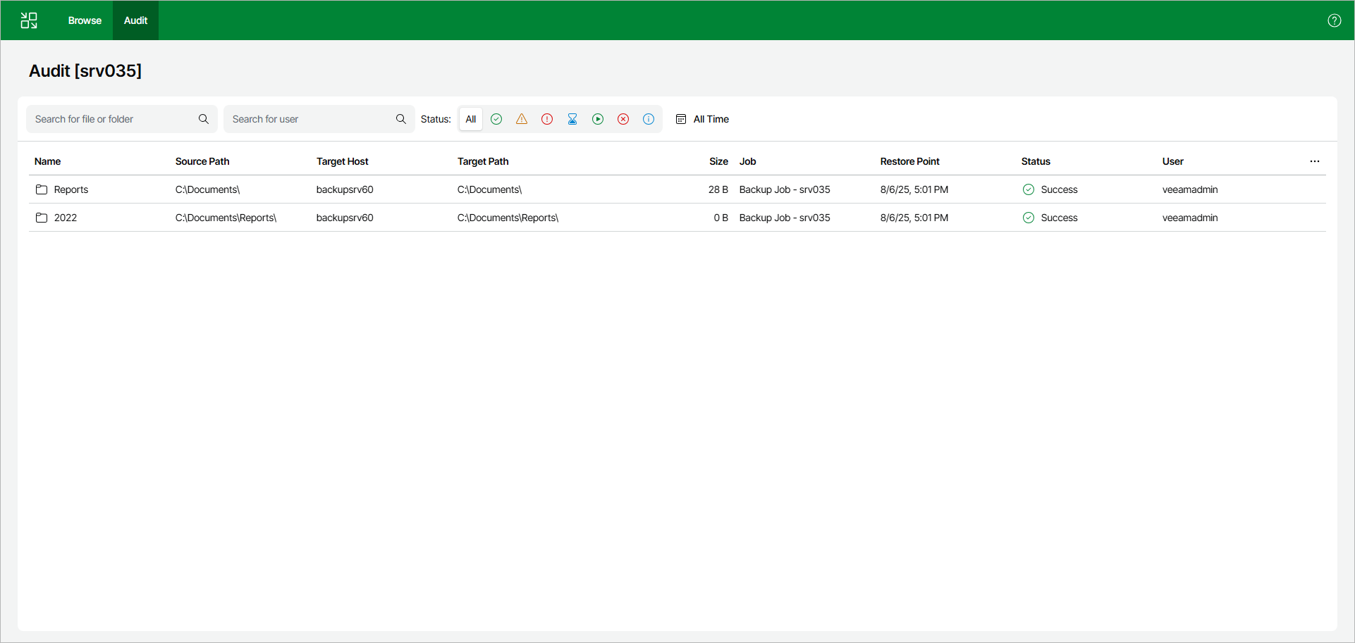 See Audit Information - Web UI