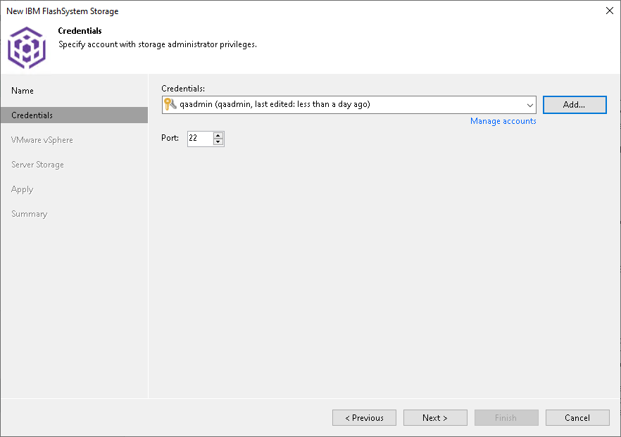 Step 3. Specify Credentials