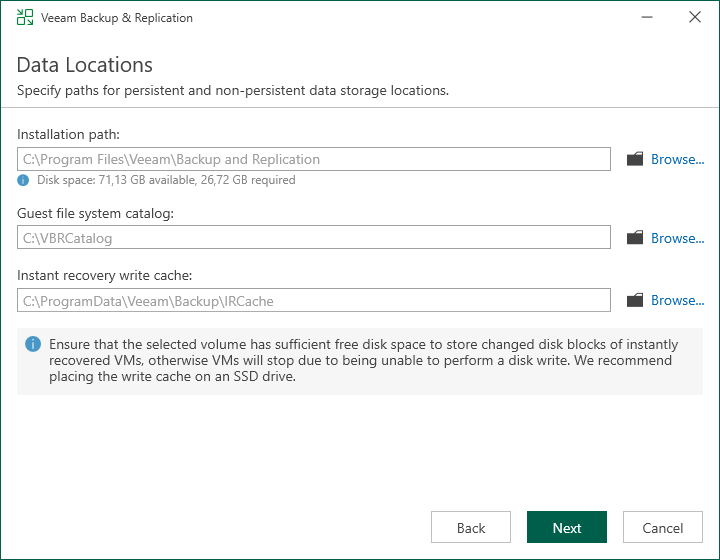 Step 9. Specify Data Locations