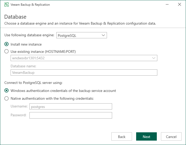 Step 8. Specify Database Engine and Instance