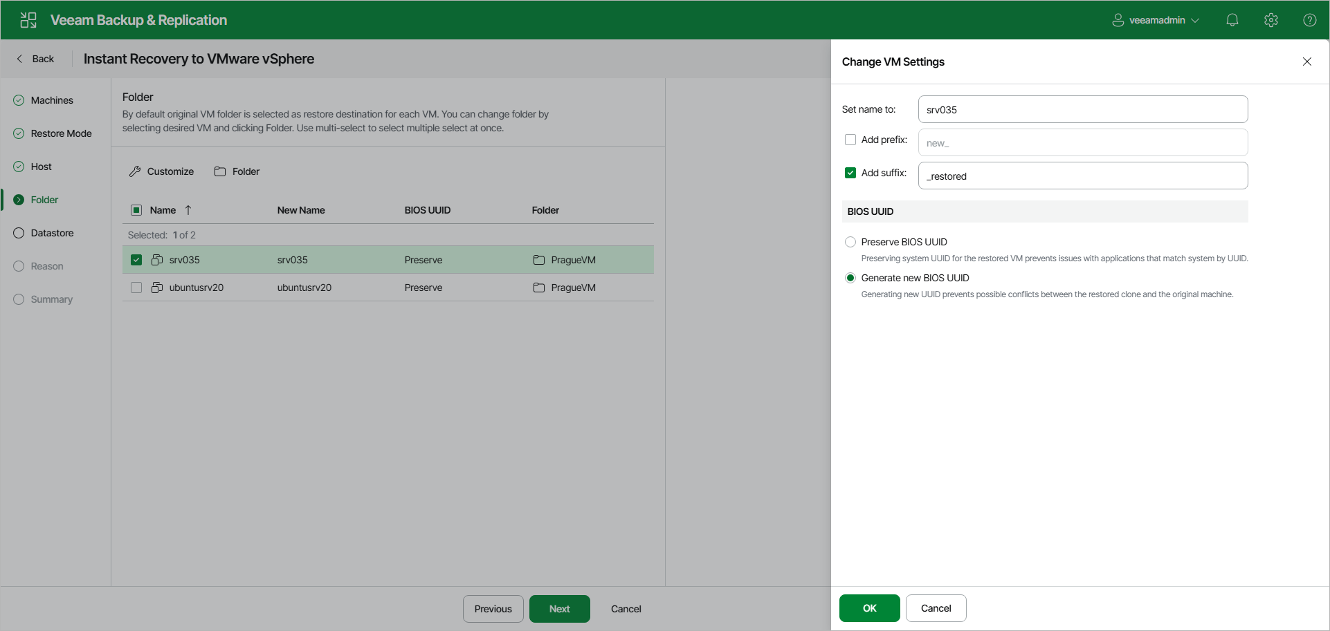 Configure VM Settings - Web UI