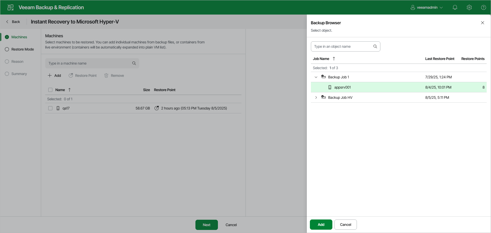 Select Workloads - Web UI