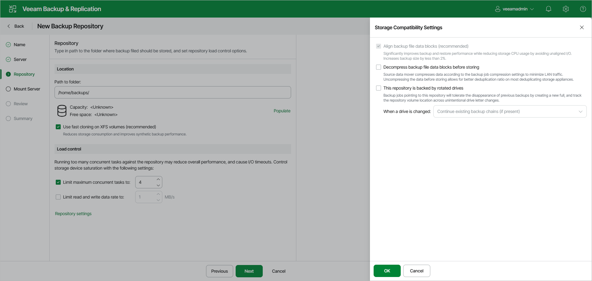Step 4. Configure Backup Repository Settings