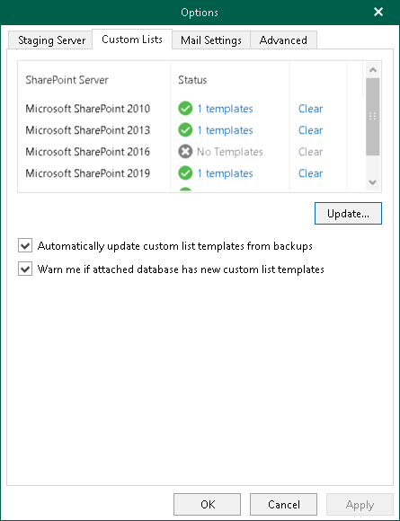 Configuring Custom Lists Custom List Settings