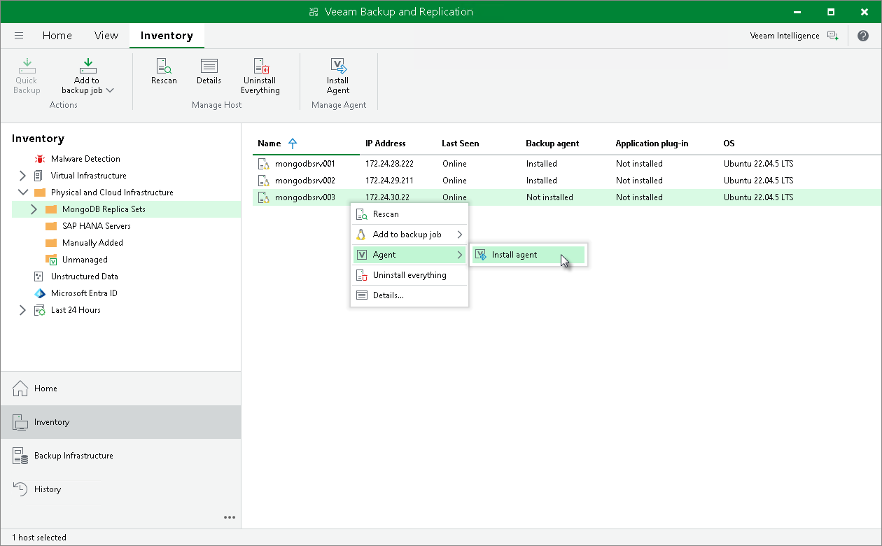 Install Veeam Agent