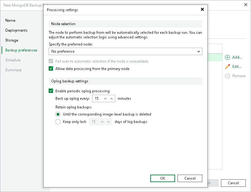 Processing Settings