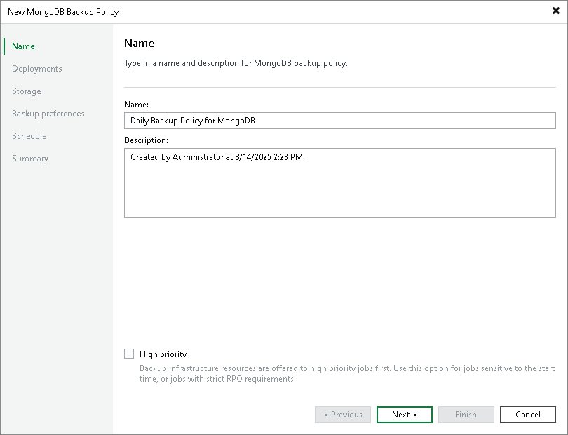Step 2. Specify Policy Name