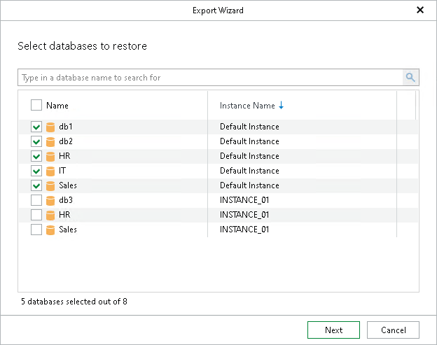 Step 2. Select Databases