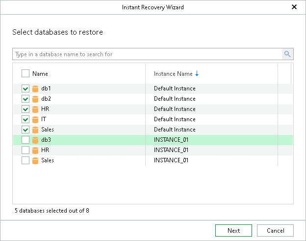 Step 2. Select Databases