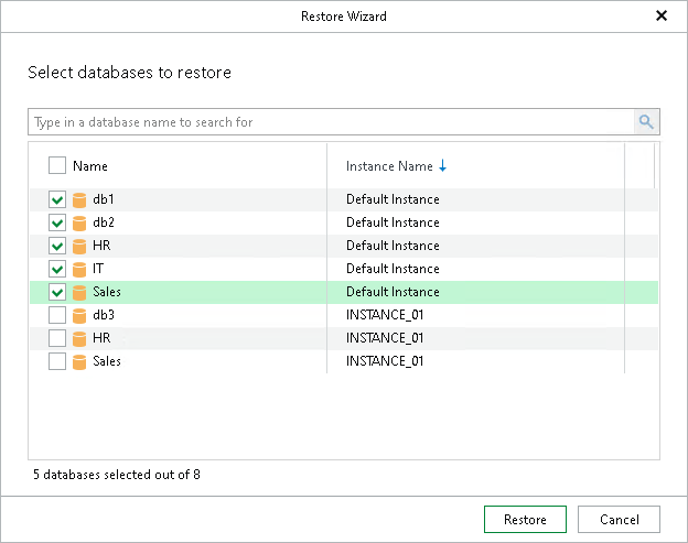 Step 2. Select Databases