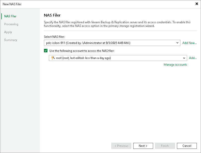 Step 2. Select NAS Device