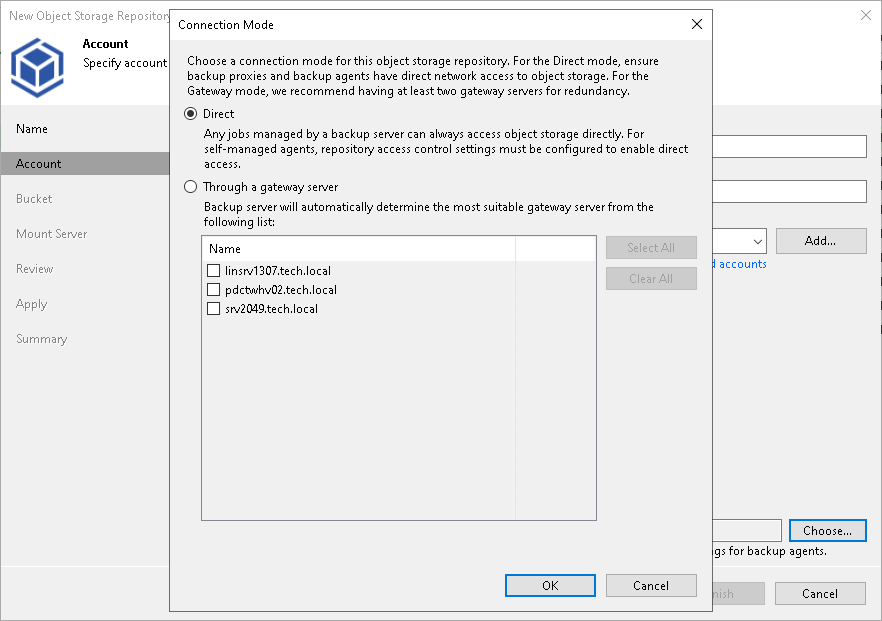 Step 3. Specify Object Storage Account 