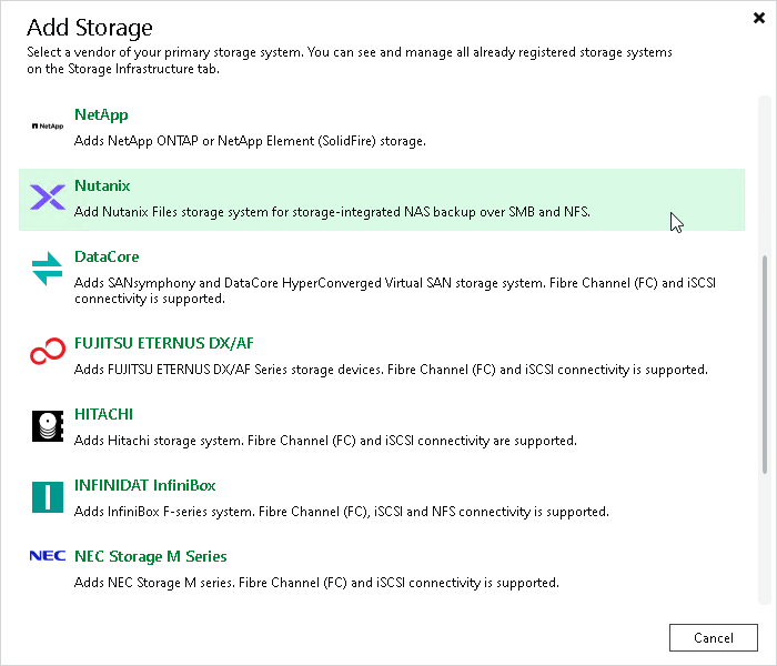 Step 1. Launch New Nutanix Files Storage Wizard