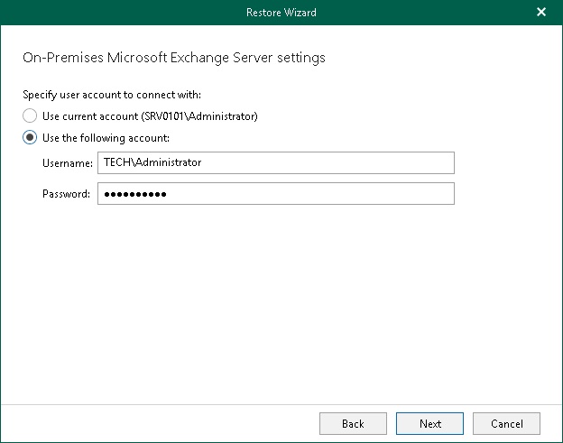 Step 3. Specify User Account