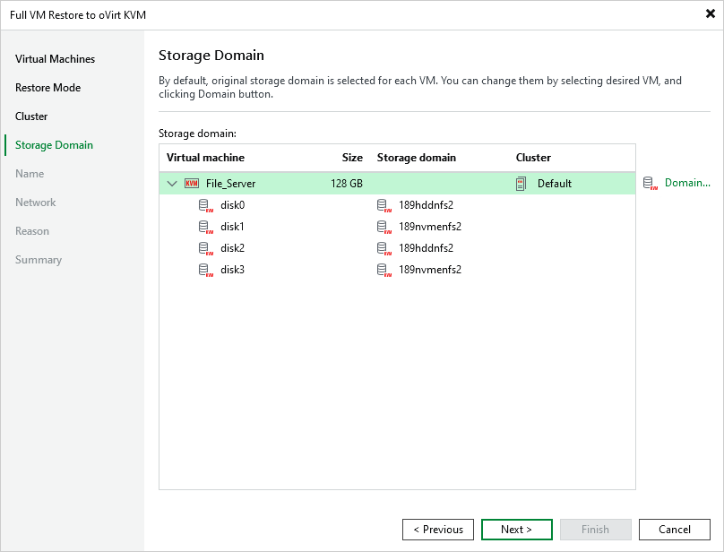 Step 5. Select Storage Domain