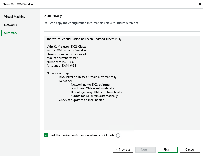 Workers Summary Step 4. Finish Working with Wizard