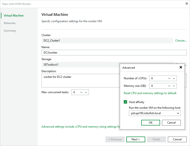 Worker VM Settings Step 2. Specify Worker VM Settings