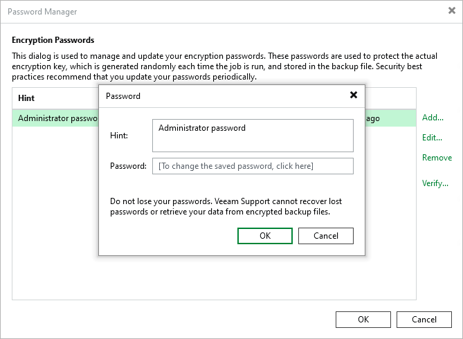 Editing Passwords